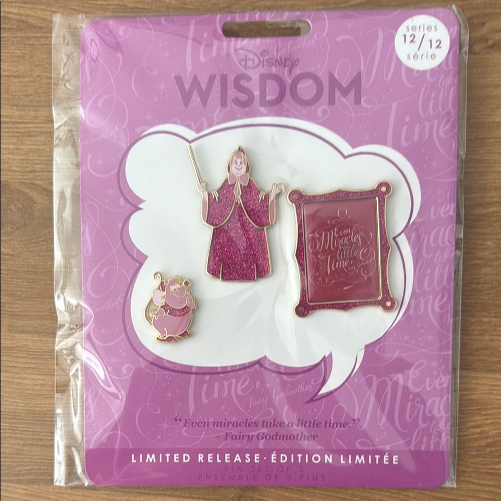 Disney Wisdom Fairy Godmother Pink Pin Set